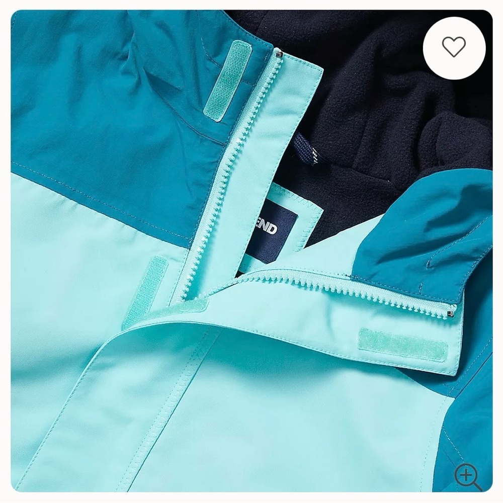 Girls Two-Tone Teal Squall Waterproof Insulated Coat - Picture 8 of 10
